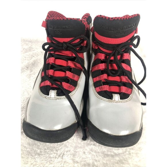 Vintage Air Jordan 10 Retro Chicago Basketball Shoes Youth Size 5 White/Black/Re - Picture 10 of 11